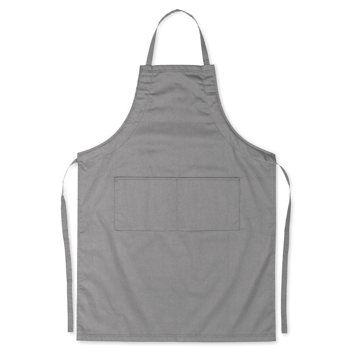Branded Adjustable Kitchen Apron with 2 Pockets in Grey