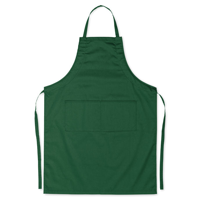 Branded Adjustable Kitchen Apron with 2 Pockets in Green