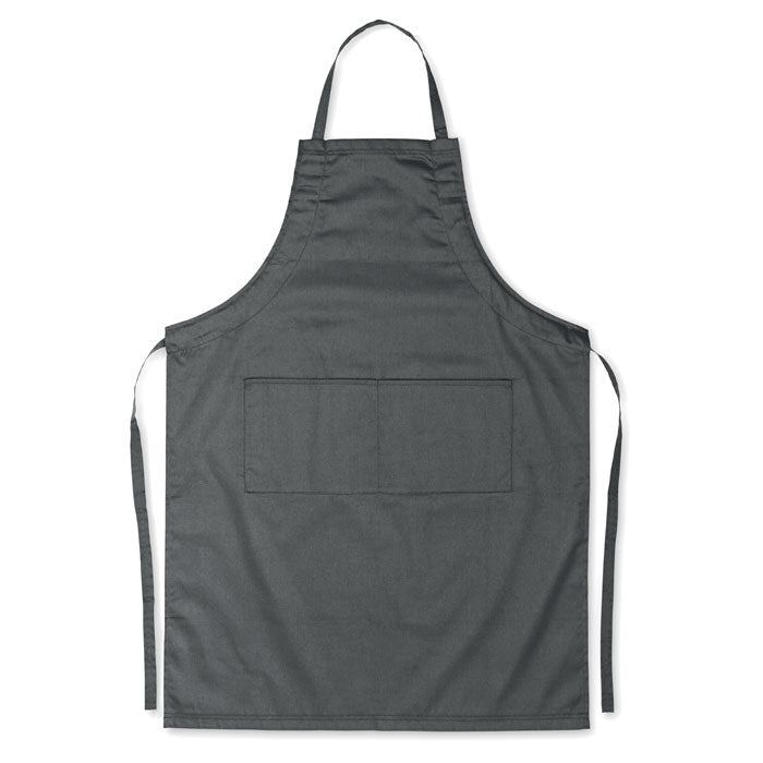 Branded Adjustable Kitchen Apron with 2 Pockets in Grey