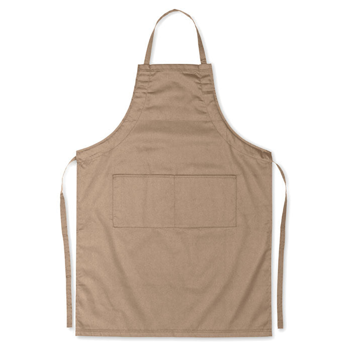 Branded Adjustable Kitchen Apron with 2 Pockets in Brown