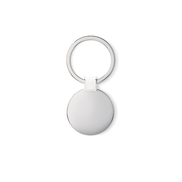 Branded Round Nickel Finish Key Ring