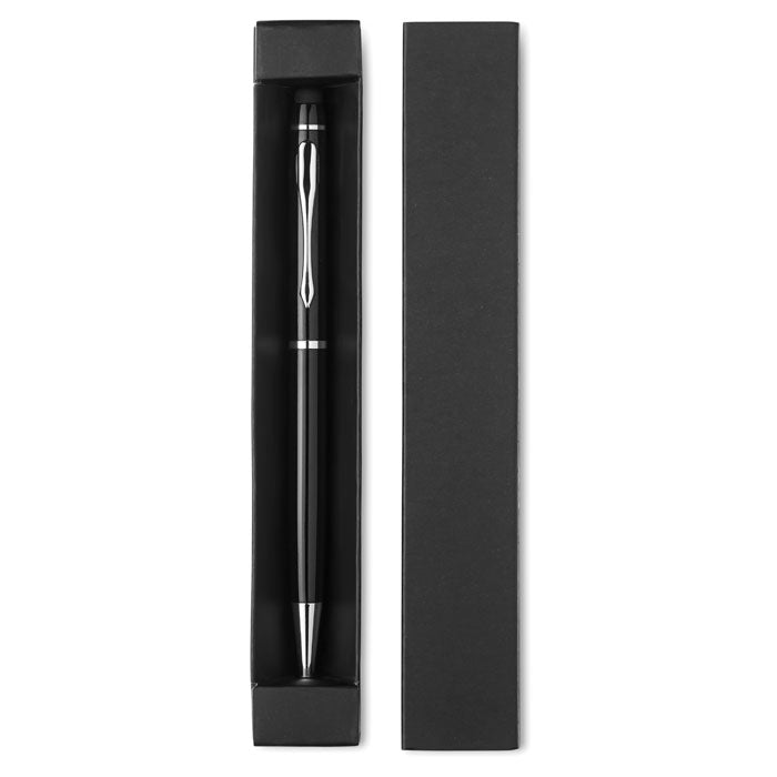 Branded Twist Stylus Pen in Paper Box in Black