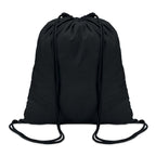 Branded Cotton Drawstring Bag 100gsm in Black