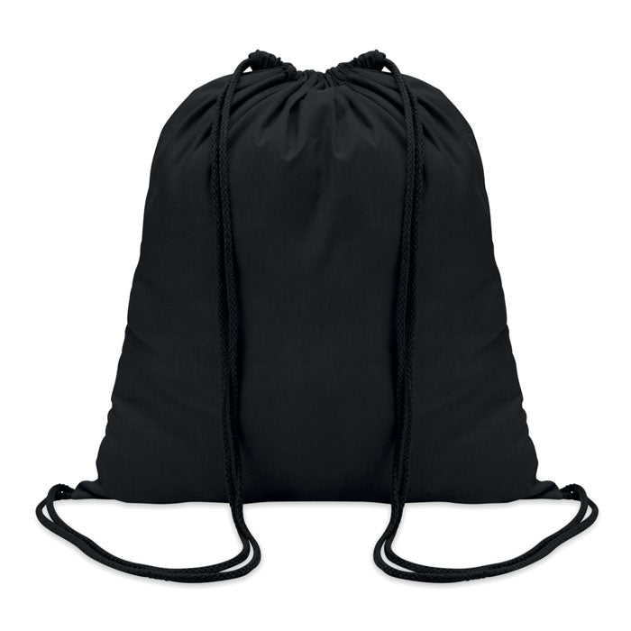 Branded Cotton Drawstring Bag 100gsm in Black
