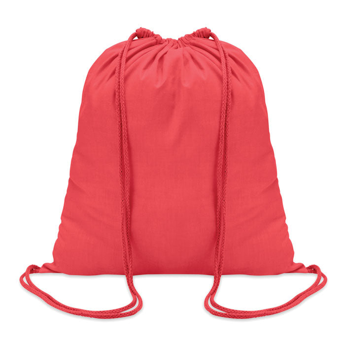 Branded Cotton Drawstring Bag 100gsm in Red