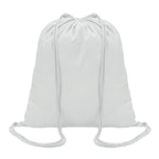 Branded Cotton Drawstring Bag 100gsm in White