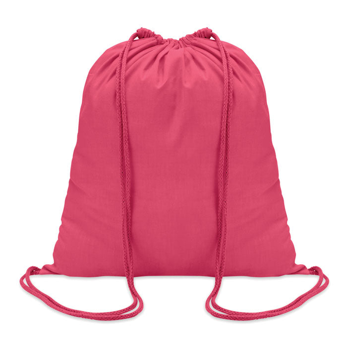 Branded Cotton Drawstring Bag 100gsm in Pink