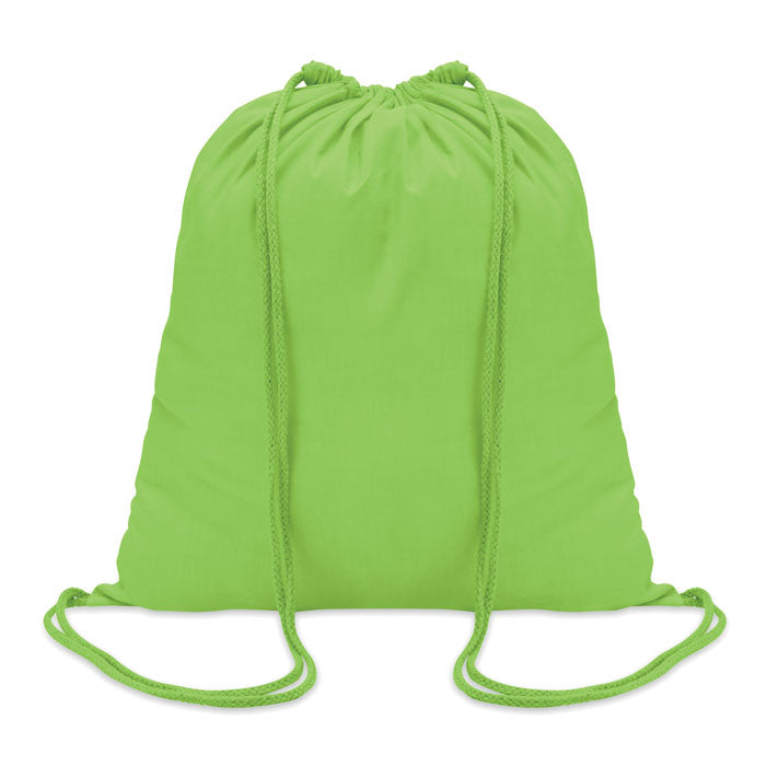 Branded Cotton Drawstring Bag 100gsm in Green