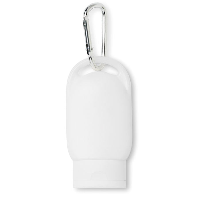 Branded Sun Lotion Keyring in White