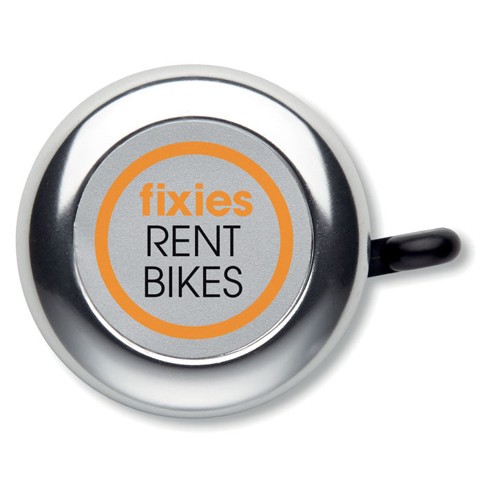Branded Aluminium Bicycle Bell in Silver