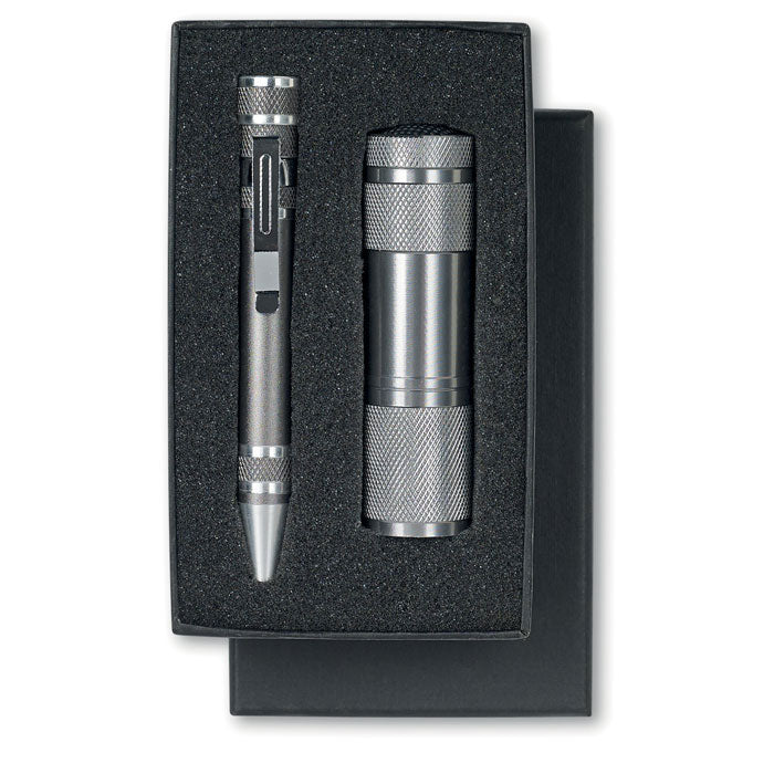Branded Torch and Multi Tool Pen Set without branding