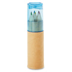 Branded Colouring Pencils in Tube - 6 Piece in Blue