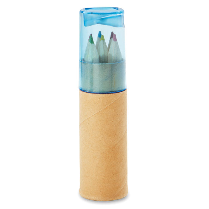 Branded Colouring Pencils in Tube - 6 Piece in Blue