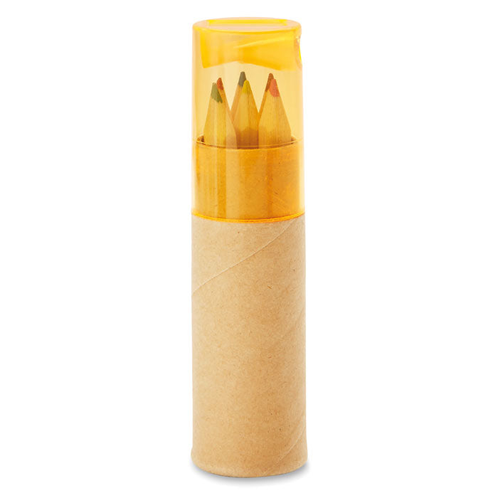 Branded colouring pencils in tube, 6 piece