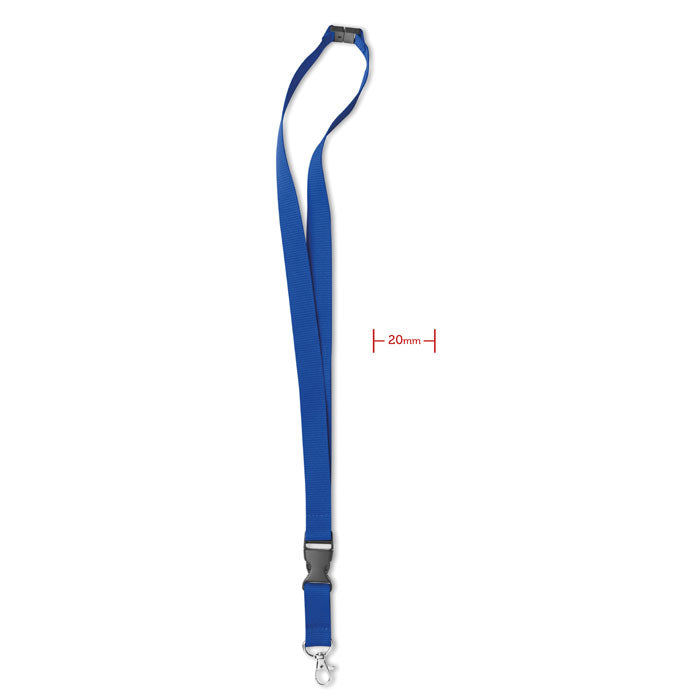 Branded 20mm Lanyard with Hook and Detachable Buckle in Blue