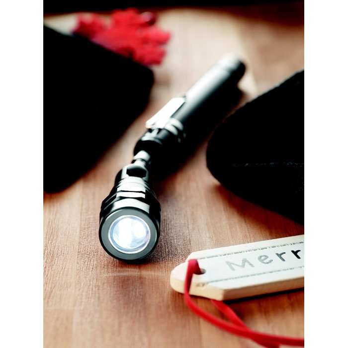 Branded Extendable Aluminium Torch in use