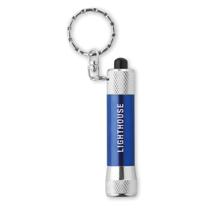 Branded Aluminium Torch Key Ring in Blue