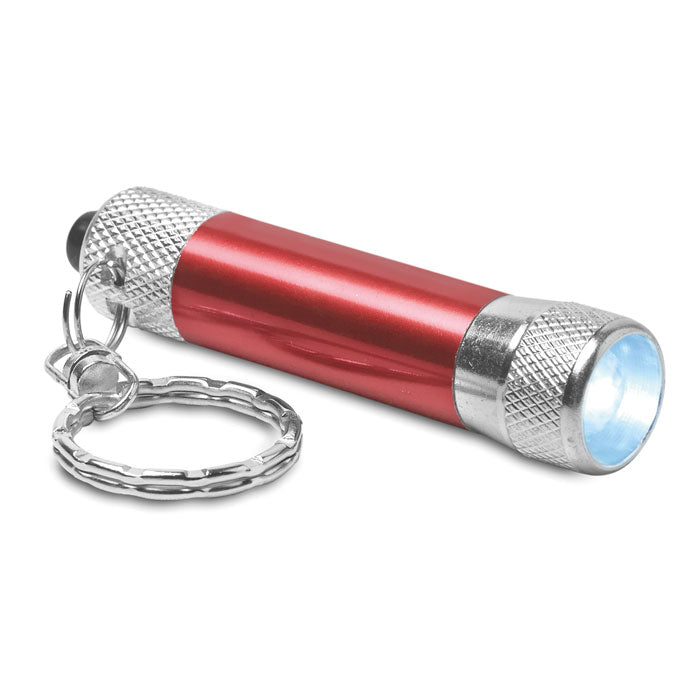 Branded Aluminium Torch Key Ring in Red