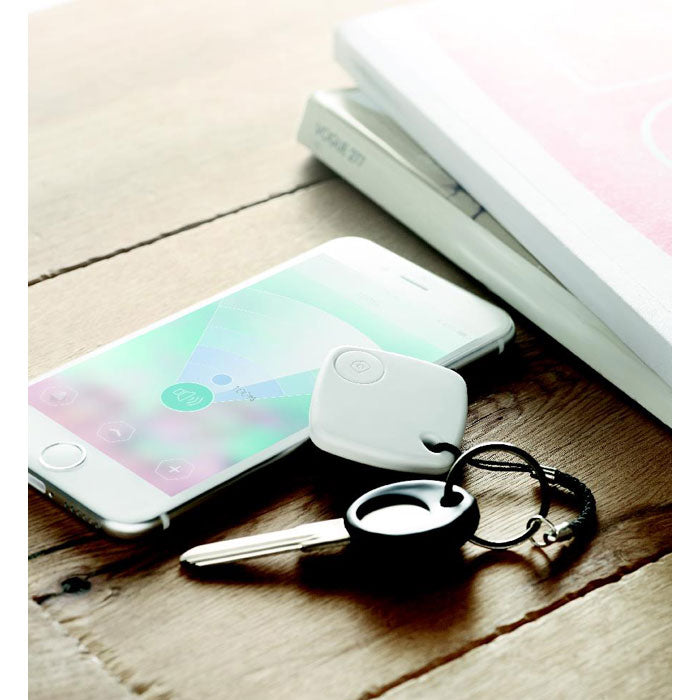 Branded Anti Loss Key Finder Device in use