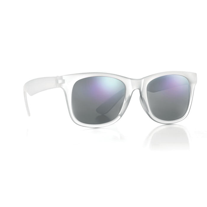 Branded Coloured Arm Sunglasses with Mirrored Lenses without branding