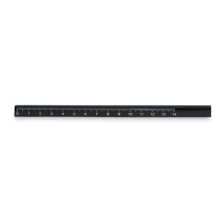 Branded Carpenter's Pencil with Ruler in Black