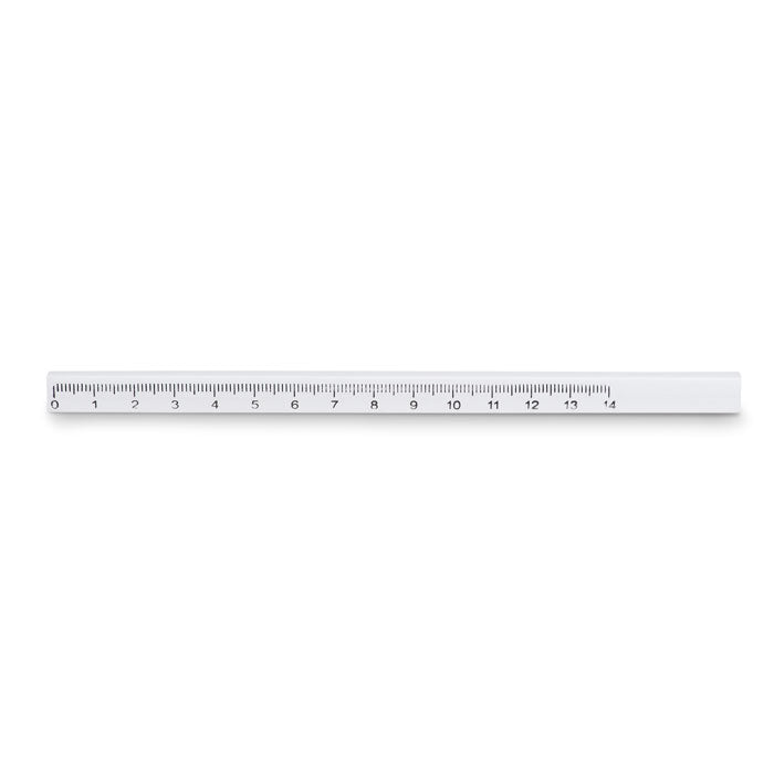 Branded Carpenter's Pencil with Ruler in White