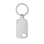 Branded Metal Key Ring with Heart Detail