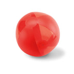 Branded Inflatable Beach Ball with Transparent Panels in Red