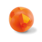 Branded Inflatable Beach Ball with Transparent Panels in Orange