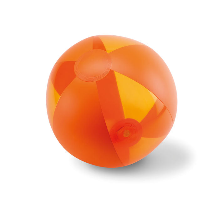 Branded Inflatable Beach Ball with Transparent Panels in Orange