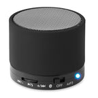 Branded Round Rubber Finish Wireless Speaker in Black