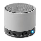 Branded Round Rubber Finish Wireless Speaker in Silver
