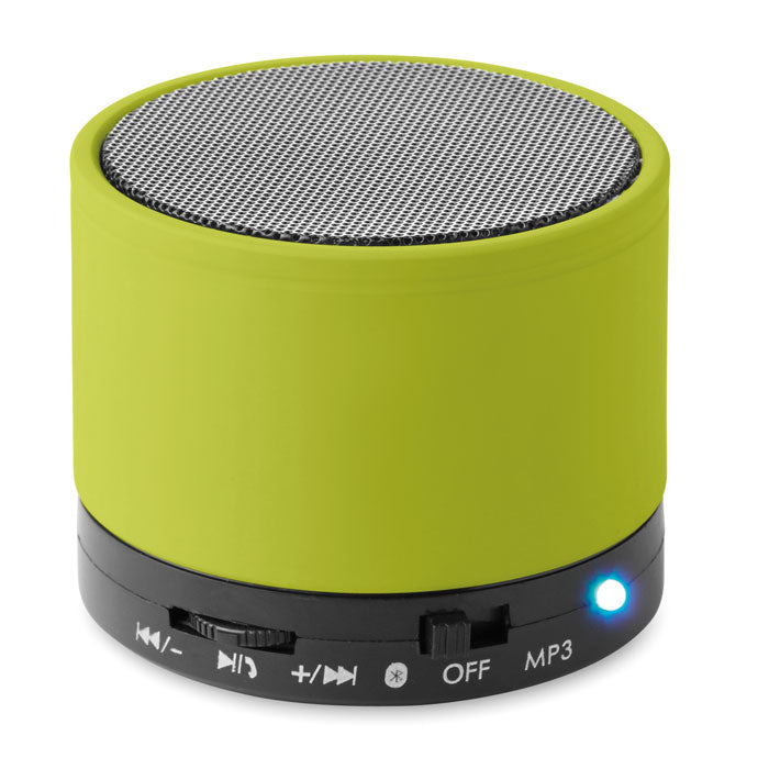 Branded Round Rubber Finish Wireless Speaker in Green