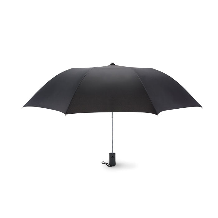 Branded 21 Inch Foldable Auto Open Umbrella in Black