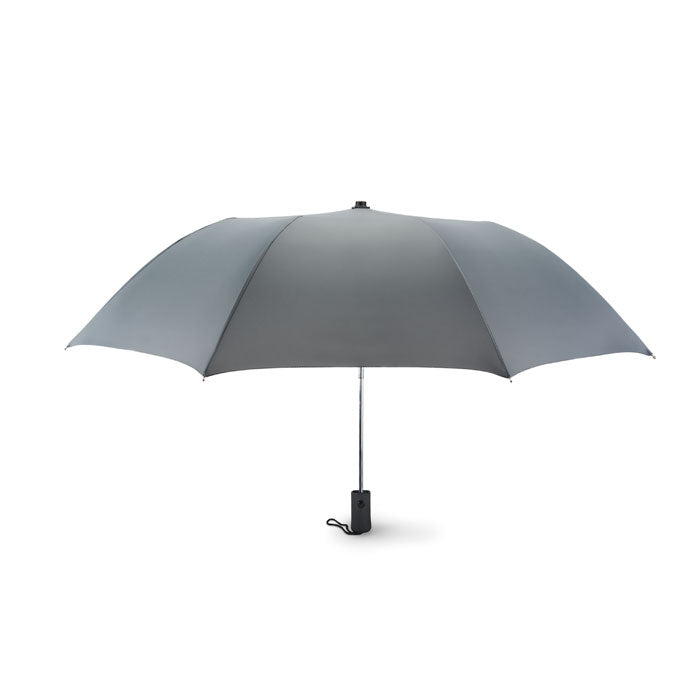 Branded 21 Inch Foldable Auto Open Umbrella in Grey
