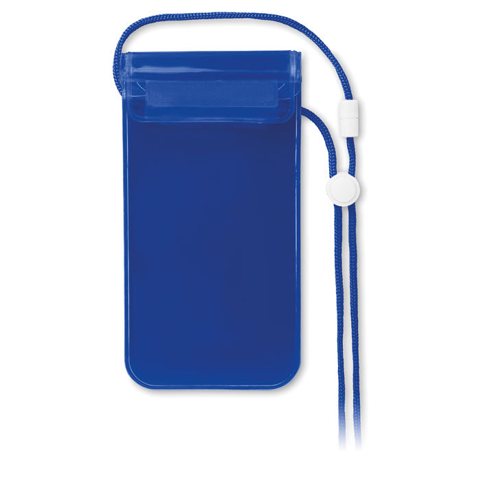 Branded PVC Waterproof Phone Pouch with Cord in Blue