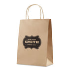 Branded Gift Paper Bag Medium 150gsm in Brown
