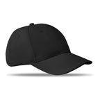 Branded 6 Panel Cotton Twill Baseball Cap 160gsm in Black