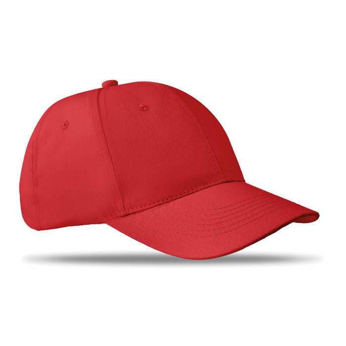 Branded 6 Panel Cotton Twill Baseball Cap 160gsm in Red