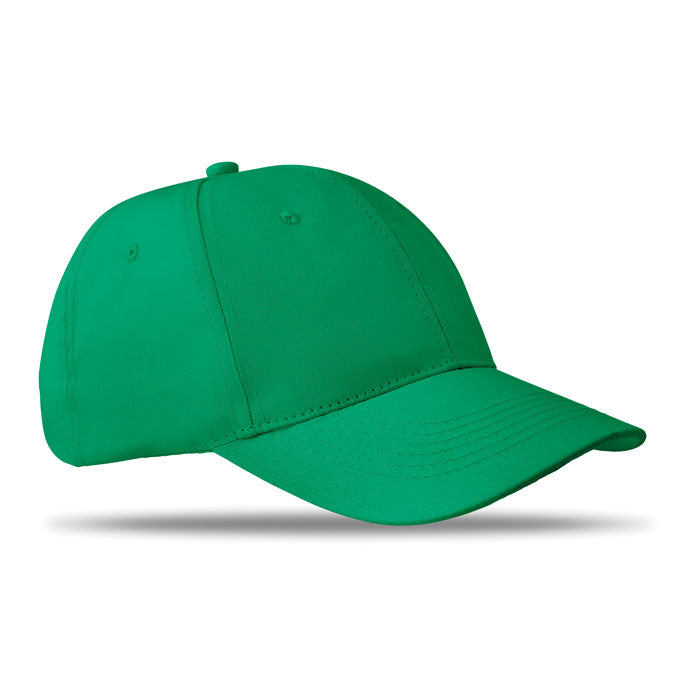 Branded 6 Panel Cotton Twill Baseball Cap 160gsm in Green