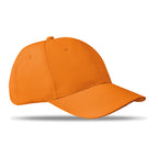Branded 6 Panel Cotton Twill Baseball Cap 160gsm in Orange