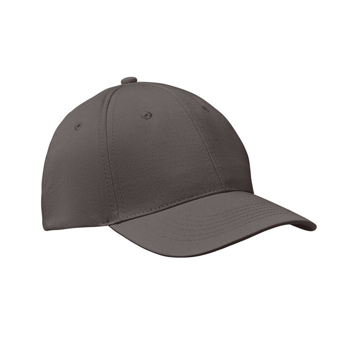 Branded 6 Panel Cotton Twill Baseball Cap 160gsm in Grey