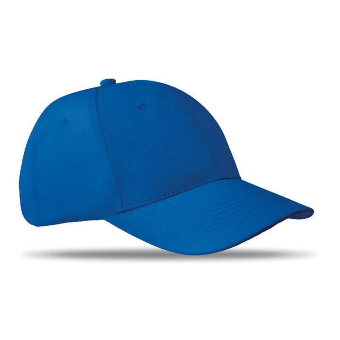 Branded 6 Panel Cotton Twill Baseball Cap 160gsm in Blue