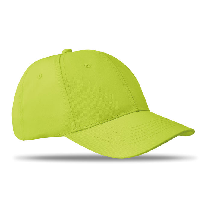 Branded 6 Panel Cotton Twill Baseball Cap 160gsm in Green
