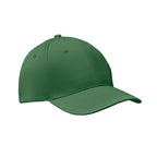 Branded 6 Panel Cotton Twill Baseball Cap 160gsm in Green