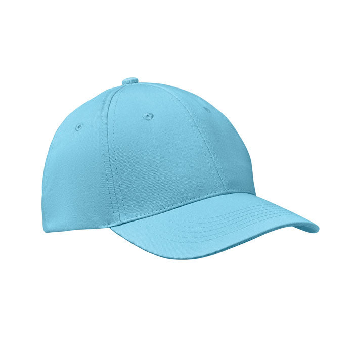 Branded 6 Panel Cotton Twill Baseball Cap 160gsm in Blue