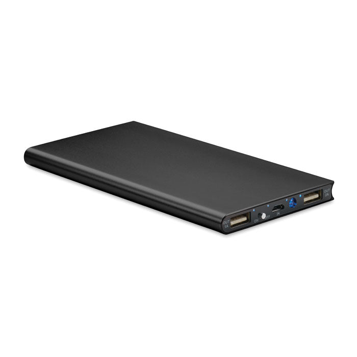 Branded Recycled Aluminium Power Bank 8000mAh in Black