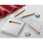 Branded Drawing Set with 12 Coloured Pencils in use