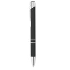 Branded Rubberised Finish Aluminium Ball Pen in Black