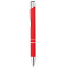 Branded Rubberised Finish Aluminium Ball Pen in Red